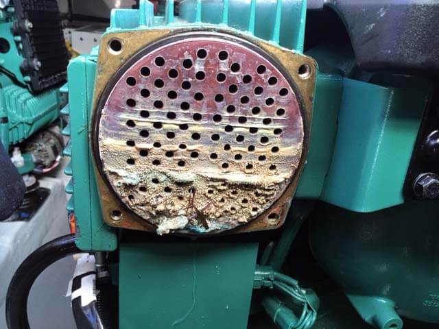 dirty / fouled boat heat exchanger